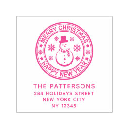 God jul Gott nytt år Namn Returadress Självfärgande Stämpel