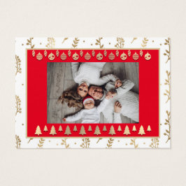 God jul Gott nytt år Namn Röda Ram Guld Visitkort