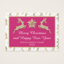 God jul Gott nytt år Namn Rosa Guld Visitkort