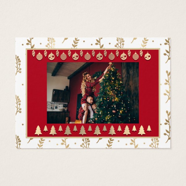 God jul Gott nytt år Namn Rustic Visitkort (Baksidan)