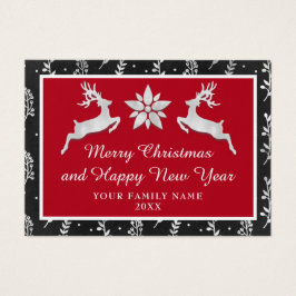 God jul Gott nytt år Namn Svarta Silver Visitkort