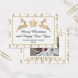 God jul Gott nytt år Namn Vita Guld Visitkort