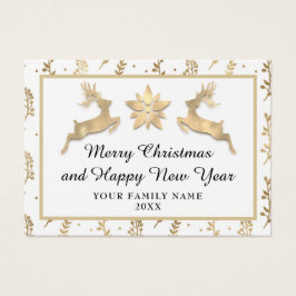 God jul Gott nytt år Namn Vita Guld Visitkort