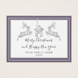 God jul Gott nytt år Namn White Smoky Visitkort