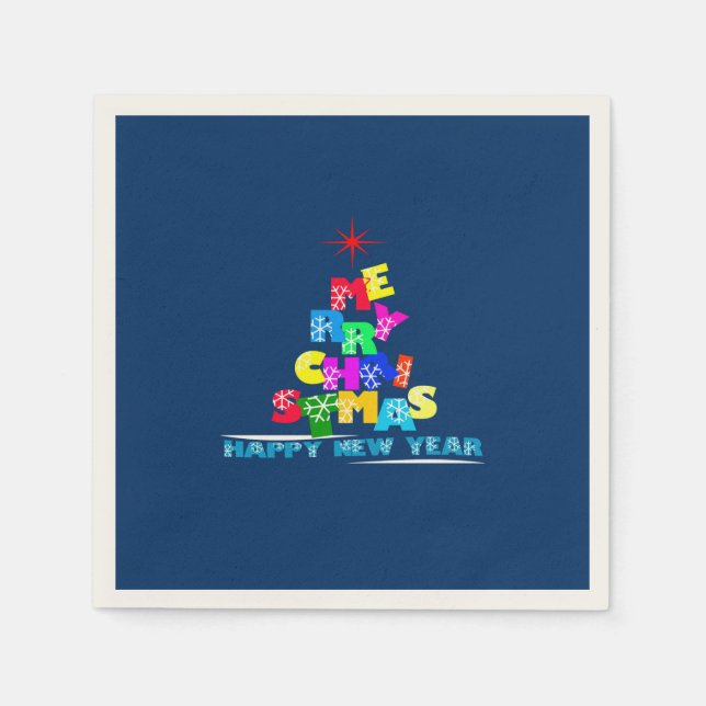 God jul Gott nytt år Pappersservett (Framsidan)