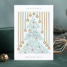 God Jul | Gott nytt år Pastel Träd Julkort
