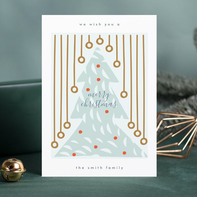 God Jul | Gott nytt år Pastel Träd Julkort (Skapare uppladdad)