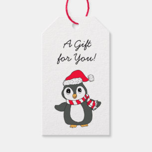God jul Gott nytt år Penguin Presentetikett