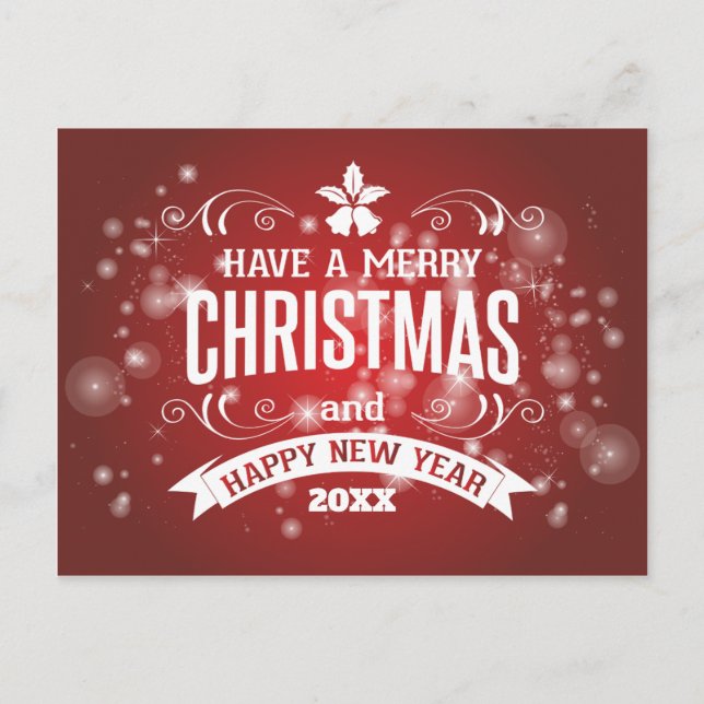 God jul & Gott nytt år Personlig Wish Helg Vykort (Framsida)