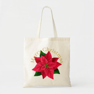 God jul Gott nytt år Poinsettia Star Tygkasse