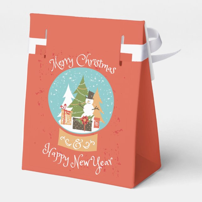 God jul Gott nytt år Presentaskar (Baksidan Sidan)