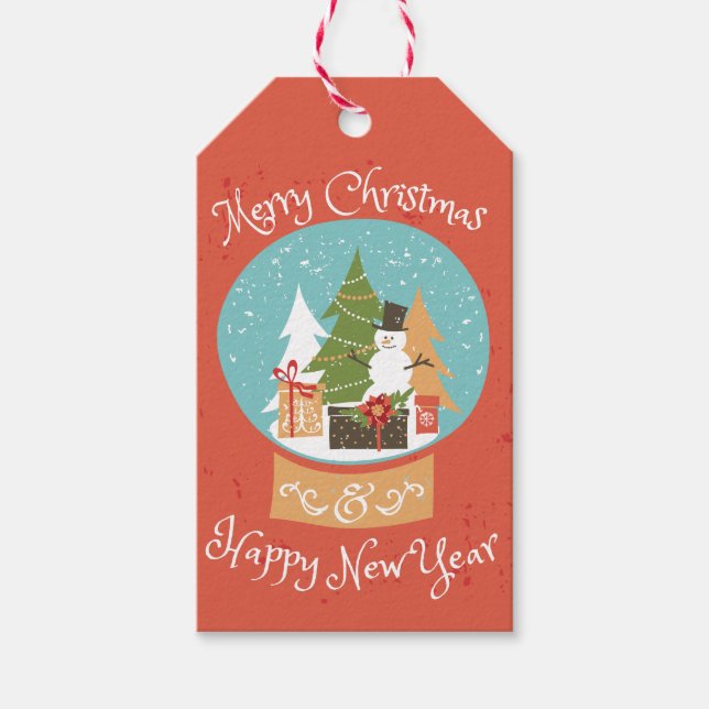 God jul Gott nytt år Presentetikett (Framsidan)