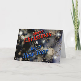 God jul Gott nytt år Red Blue Silver Helgkort