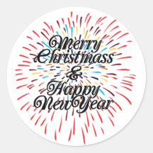 God jul Gott nytt år Round Sticker