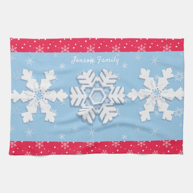 God jul & Gott nytt år Rustic Snö Kökshandduk (Horisontell)