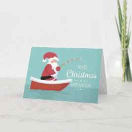 God jul, Gott nytt år - Santa Fishing Kort