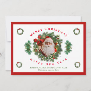 God jul Gott nytt år Santa Photo Anpassningsbar Julkort