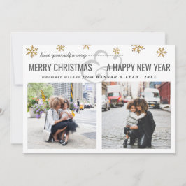 God jul & Gott nytt år Script 2-foton Julkort