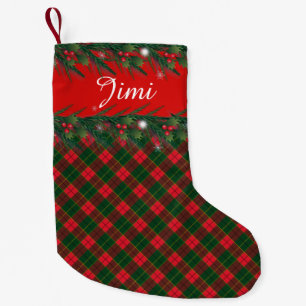 God jul & gott nytt år! Skottland mönster Liten Julstrumpa