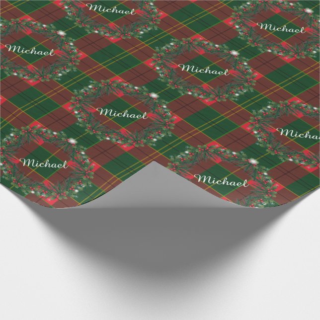 God Jul & Gott Nytt År! Skottlands mönster Presentpapper (Hörn)