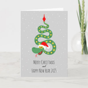 God jul Gott nytt år Snake 2025 Kort