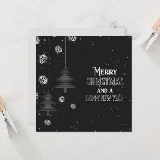 God Jul Gott Nytt År Snöflingor Träd Kort