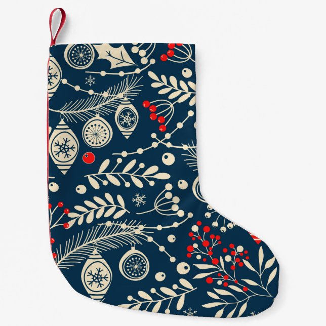 God jul, Gott nytt år sömlös mönster w Liten Julstrumpa (Framsidan)