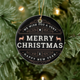 God Jul & Gott Nytt År Svart Namn Julgransprydnad Keramik
