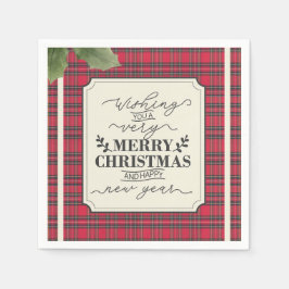 God jul & Gott nytt år Tartan Namn Pappersservett
