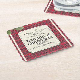 God jul & Gott nytt år Tartan Namn Underlägg Papper