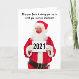 God Jul Gott Nytt År Tomte i Ansiktsmask Helgkort