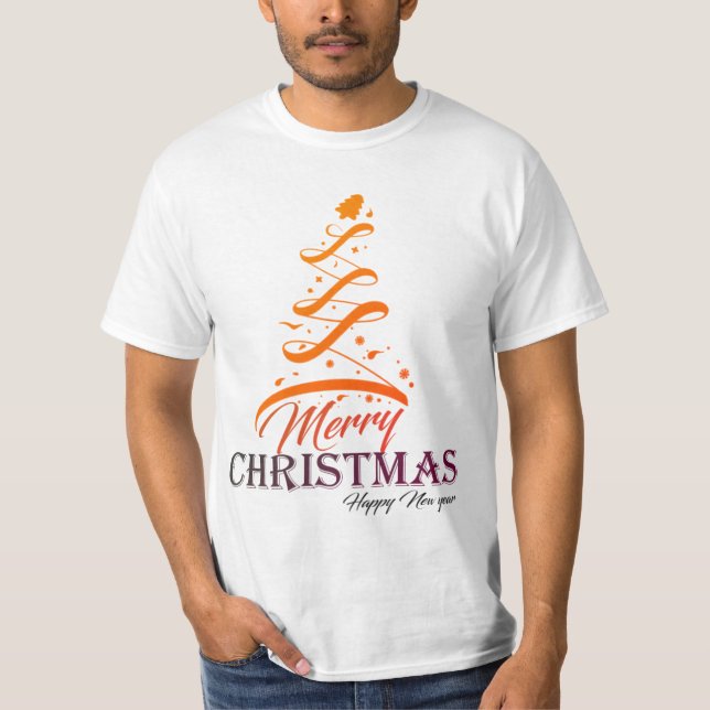 God Jul & Gott Nytt År Trädmäns värde T Shirt (Framsida)