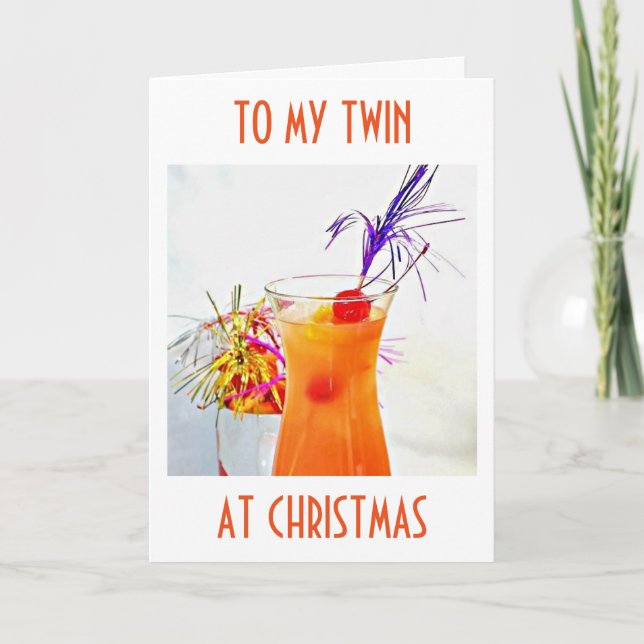 GOD JUL/GOTT NYTT ÅR TWIN COCKTAIL HELGKORT (Framsida)