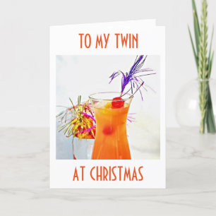 GOD JUL/GOTT NYTT ÅR TWIN COCKTAIL HELGKORT