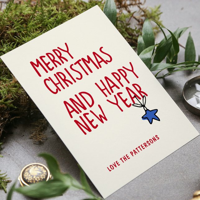 God Jul Gott Nytt År Typografi Julkort (Skapare uppladdad)