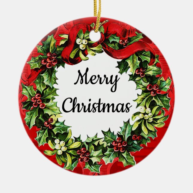 God jul Gott nytt år Vintage Ornament (Framsidan)