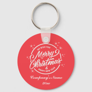 God Jul & Gott Nytt År, Vit Typografi Nyckelring