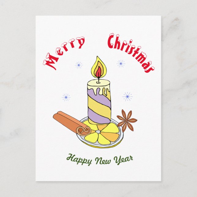 God jul Gott nytt år Vykort (Framsida)