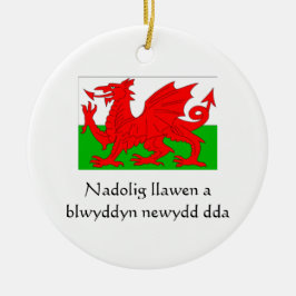 God Jul Gott Nytt År Wales Ornament