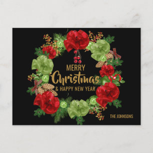 God jul Gott nytt år WandeBlack Guld Helg Vykort