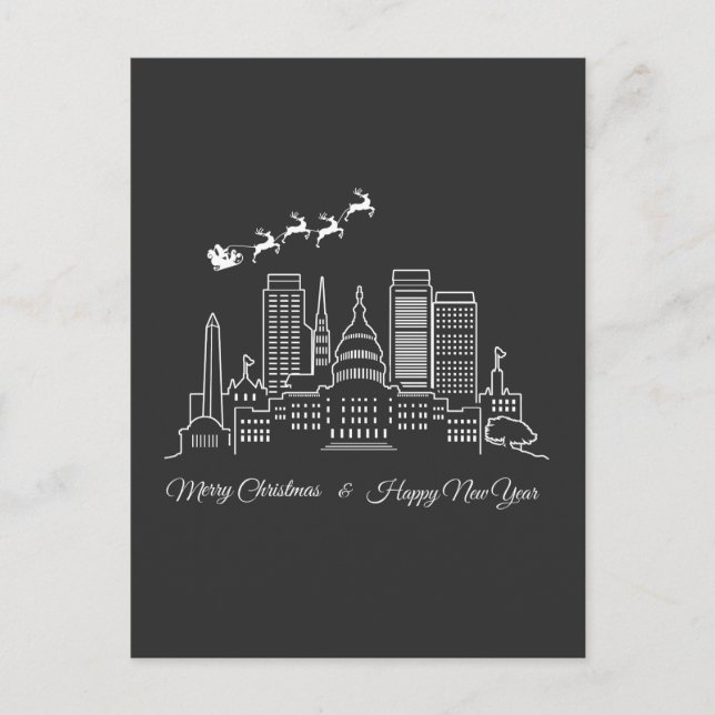 God jul Gott nytt år Washington DC Vykort (Framsida)