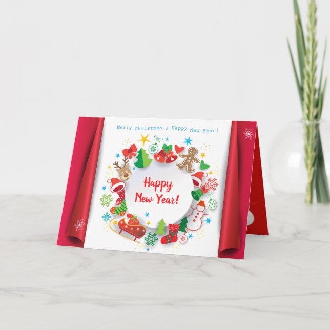 God jul & Gott nytt år! XMAS Kort (Framsida)