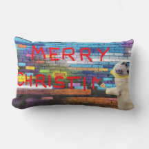God jul Graffiti Lumbar Pillow