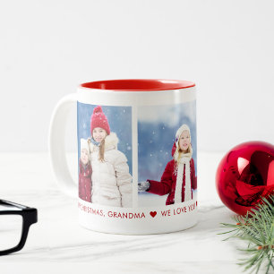 God jul Grandma 3 Photo Anpassningsbar Coffee Mugg