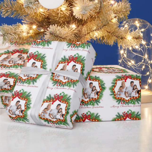 God jul Grandma Anpassningsbar Photo Presentpapper (Helgdagar)