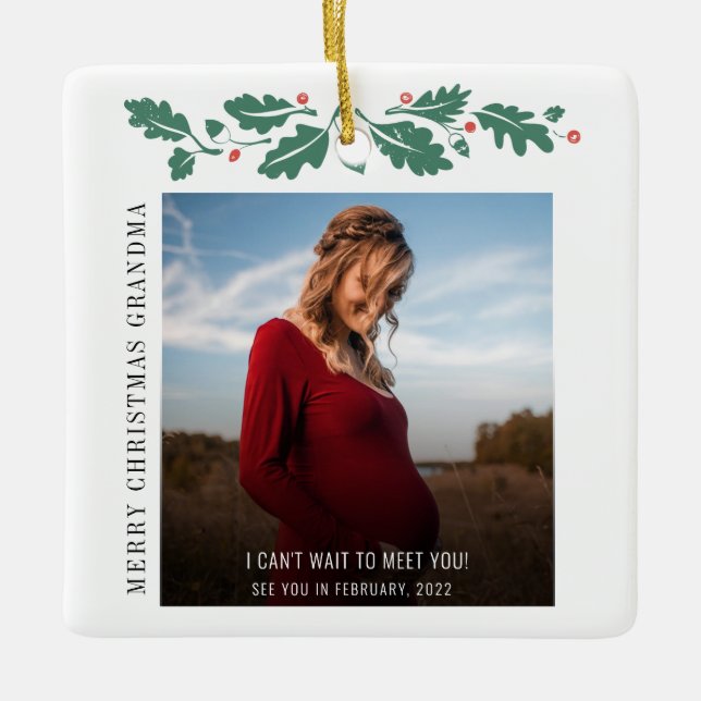 God jul Grandma Baby annons Julgransprydnad Keramik (Framsida)