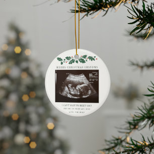 God jul Grandma Baby Ultrasound Julgransprydnad Keramik