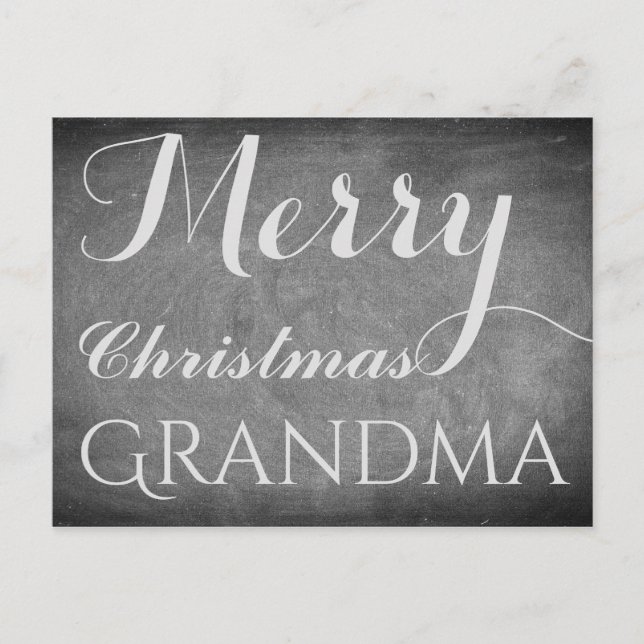God jul Grandma Chalkboard Typography Helg Vykort (Framsida)