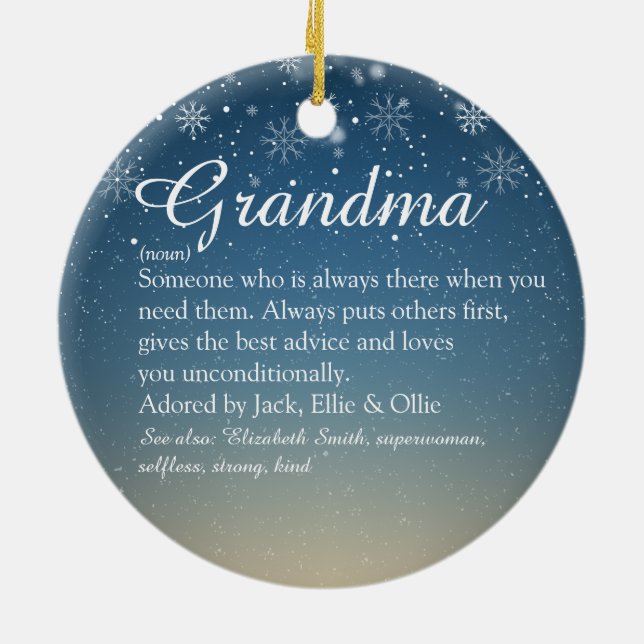 God jul Grandma Grandmor Definition Julgransprydnad Keramik (Baksidan)