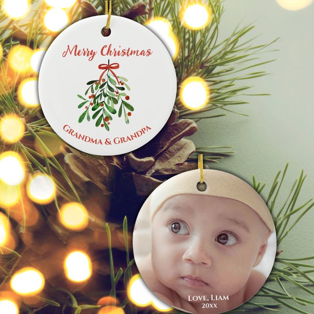 God jul Grandma & Grandpa Keepsaké Julgransprydnad Keramik (Merry Christmas Grandma & Grandpa Keepsake Ceramic Ornament
)